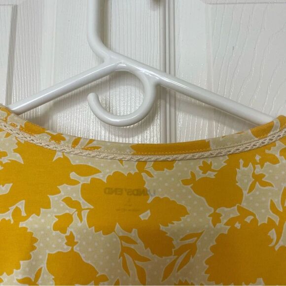 Lands' End Yellow and White 3/4 Sleeve Tunic - Picture 5 of 10